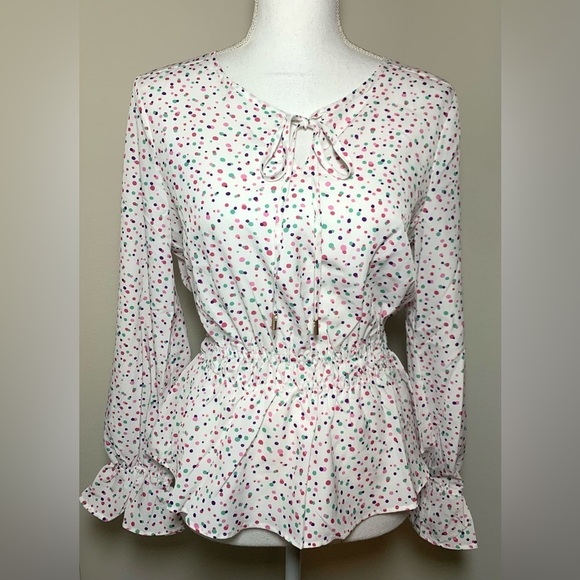 NWT Skies Are Blue Polka Dot Top Blouse Women XS - Picture 1 of 7